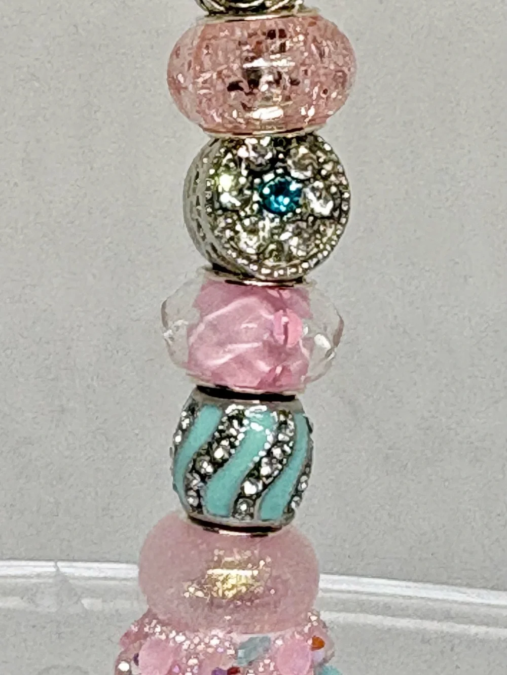 Hand Crafted Beaded Crystal Pens in Pastel Pink, Aqua, Teal, White